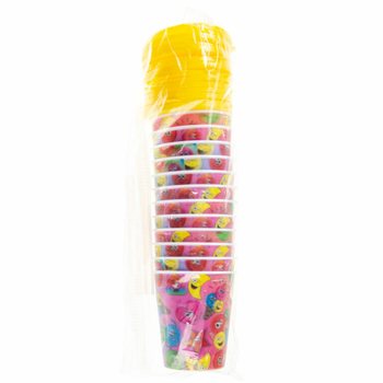 Mugg med sugr&ouml;r / Glassb&auml;gare &ndash; Smiley, 250 ml (12-pack)