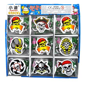 Dödskalle Suddgummi i Display (45-pack)