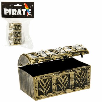 Mini pirat-skattkista i display (24 st.)