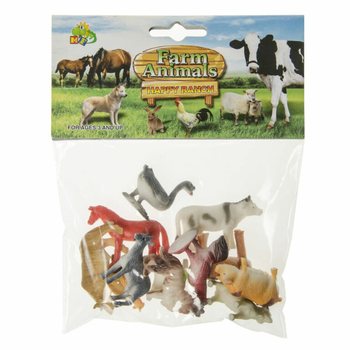 12-delat set med bondgårdsdjur leksaksfigurer