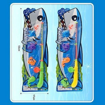 MAGNETISKT FISKESPEL P&Aring; KARTA - M&aring;tt 16x53x3,5 cm (12 st)