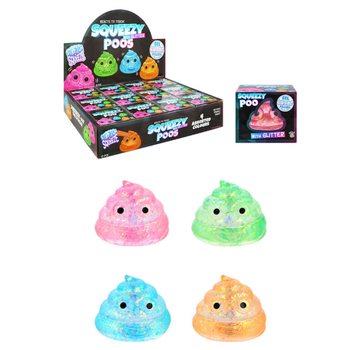 KLÄMBAJS SQUEEZE - MED SUGAR GEL GLITTERFYLLNING - MIXADE FÄRGER - I DISPLAY (12 st)