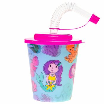 DRINKMUGG / GLASSMUGG MED SUGRÖR – SJÖJUNGFRU (12 st.)