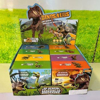 3D Dinosaurie Byggsats i Presentbox - Display (8 st.)