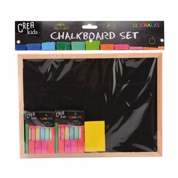 CREA KIDS Krita och Svart tavla-set 29x21CM med Krita & Svamp (12 st.)