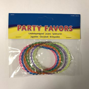 6 st R&auml;fflade Armband i Gr&auml;lla F&auml;rger (6-pack)