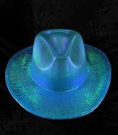 GLITTER COWBOY-HATT - BLÅ (6 st.)