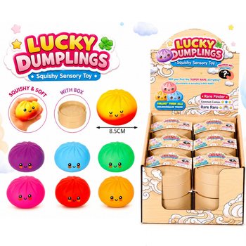 RAGE - LUCKY DUMPLINGS - Squishy Bun Dumplings STOR M&aring;tt 8.5 x 8.5 x 4.8 Cm - I DISPLAY (12 st)
