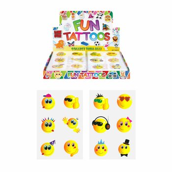 Smiley Fun Tatueringar i Display (96 st)