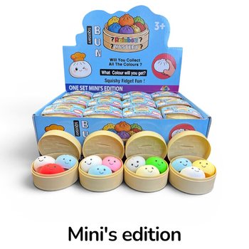 RAGE - Squishy MINI&rsquo;S EDITION Bun Dumplings LITEN (5.3 x 5.3 x 4.1 Cm) Viral 2026 Fidget Toy (24-pack)