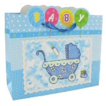 PRESENTPÅSE FÖDELSE - BABY BLÅ (12-pack)