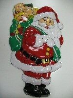 STOR DEKORATIONSSKYLT - JULTOMTE MED JULKLAPPSS&Auml;CK (2 st.)