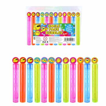 Färgglada Smiley såpbubblor stavar (1 pack med 12 st)