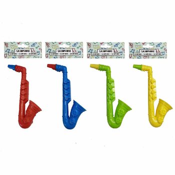 SAXOFON - 16 CM H&Ouml;G - MIXADE F&Auml;RGER (12 st)