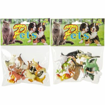 12-delat Set med Lekfigurer Hundar & Katter