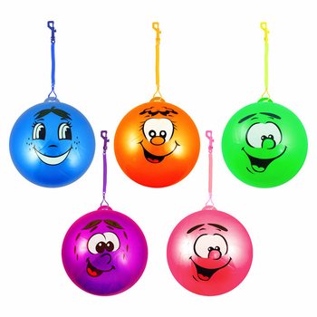 Smiley Face Bungee-boll med Elastiskt Snöre Ø 23 cm (24 st)