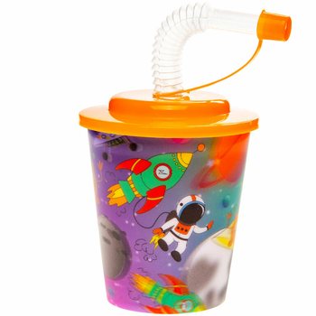 DRINKMUGG / GLASSMUGG MED SUGRÖR - SPACE (12 st.)