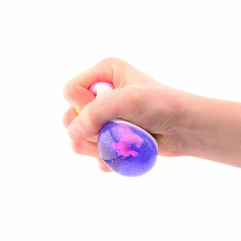 Regnb&aring;ge Unicorn Kl&auml;mboll i Display (12-pack)