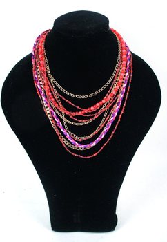 Halsband Ibiza-stil Röd/Lila (1 st)