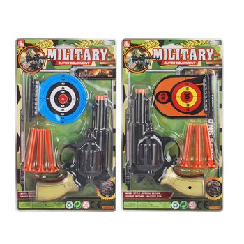 Milit&auml;rt Pistolset med 3 Sugproppar & M&aring;ltavlor (6-pack)