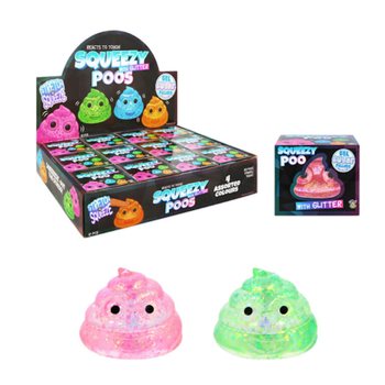 KL&Auml;MBAJS SQUEEZE - MED SUGAR GEL GLITTERFYLLNING - MIXADE F&Auml;RGER - I DISPLAY (12 st)