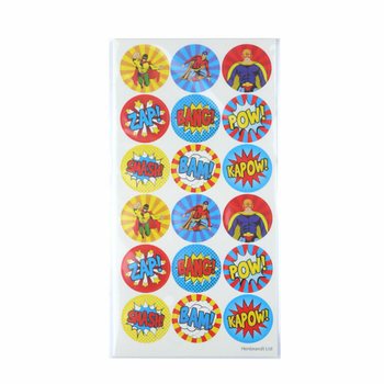 FUN STICKERS - SUPERHJ&Auml;LTAR 18 KLISTERM&Auml;RKEN PER ARK (10 st)