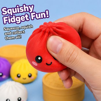 RAGE - Squishy SUGAR EDITION Bun Dumplings STOR (8.5 x 8.5 x 4.8 cm) - Viral 2026 Fidget Toy (12 st)