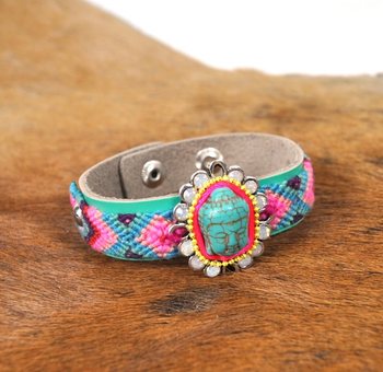 Ibiza Armband Silver Grön Buddha (1 st)