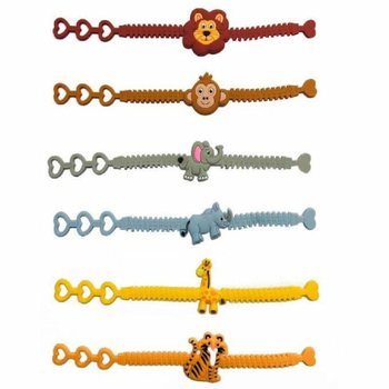 Silikonarmband för barn med Djungeldjur (12-pack)