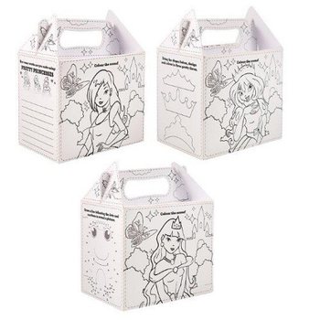Menyboxar Prinsessa att Färglägga Själv - 14 x 9,5 x 18 cm (24-pack)