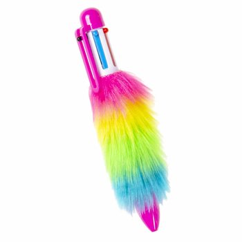 FLUFFIG KULSPETS-PENNA MED 6 INBYGGDA F&Auml;RGER - I DISPLAY (24 st)