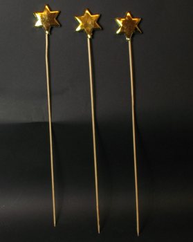 JULSTJ&Auml;RNA P&Aring; PINNE - GULD (6-pack)