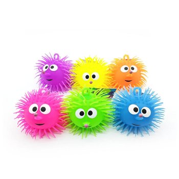 PUFFERBOLL MED &Ouml;GON - 13CM - I DISPLAY (12 st.)