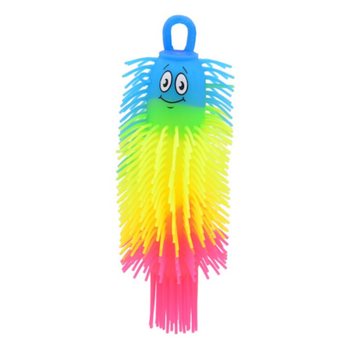 RAINBOW PUFFER MASKBOLL - 22 CM - F&Auml;RGMIX - I DISPLAY (12 st)