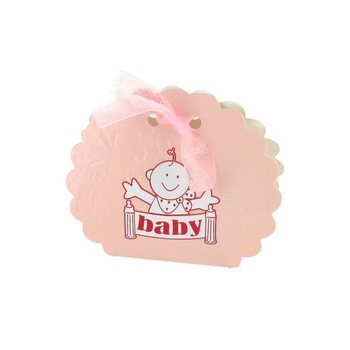 Presentboxar för Baby Shower / Dop - Rosa (12-pack)