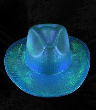 GLITTER COWBOY-HATT - BL&Aring; (6 st.)