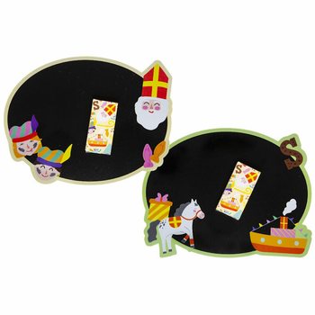 Sinterklaas griffeltavla inkl. ask med kritor (24 st.)