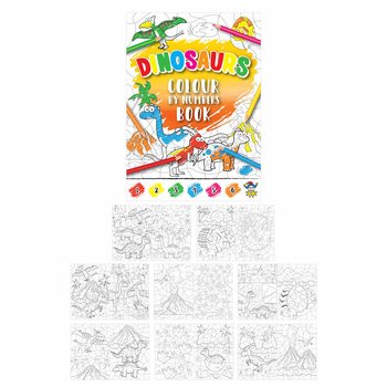 Målarbok Måla efter Nummer - Dinosaurie (48-pack)