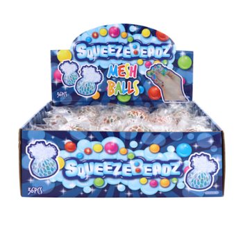 SQUEEZY BEADZ KL&Auml;MBOLLAR MED N&Auml;T I DISPLAY (36 st)