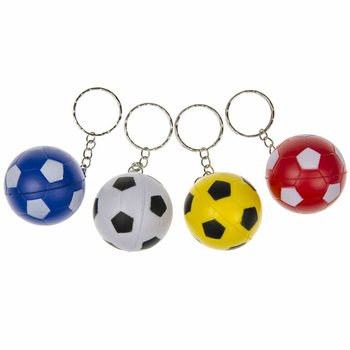 Skumbollar Fotboll Nyckelringar - Mixade f&auml;rger (48-pack)