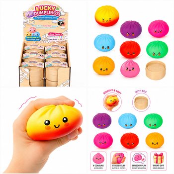RAGE - LUCKY DUMPLINGS - Squishy Bun Dumplings STOR M&aring;tt 8.5 x 8.5 x 4.8 Cm - I DISPLAY (12 st)