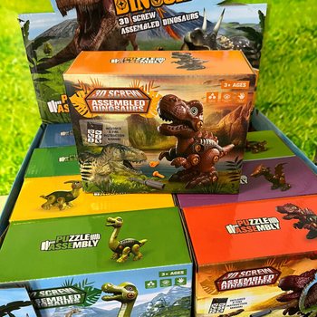 3D Dinosaurie Byggsats i Presentbox - Display (8 st.)