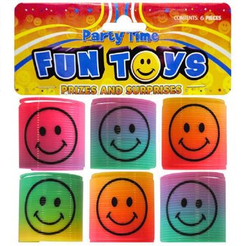 6-PACK MINI SMILEY SPIRALER Ø3.5 CM I PÅSE (6 PÅSAR)