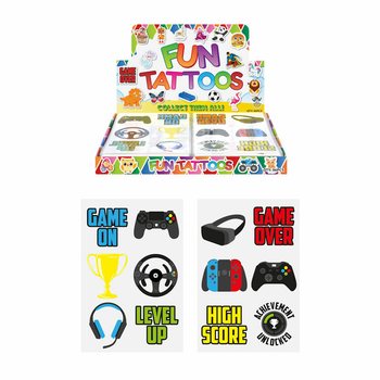 Gamer Fun Tattoos Displaybox (96 ark)