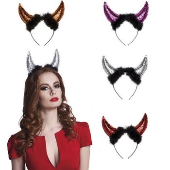 Dj&auml;vulsdiadem med Glitter (6-pack)