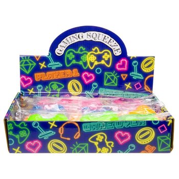 Kl&auml;mleksak Gamepad Squeeze - Mix Neonf&auml;rger - i Display (12-pack)