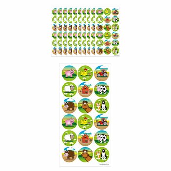 FUN STICKERS - LANTBRUKSDJUR STICKERS - 18 STICKERS PER ARK (10-pack)
