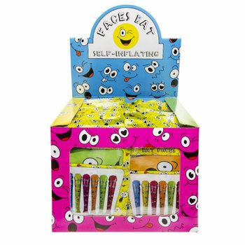Sj&auml;lvuppbl&aring;sbar Smiley-kn&ouml;lp&aring;k i Display (48 stycken)