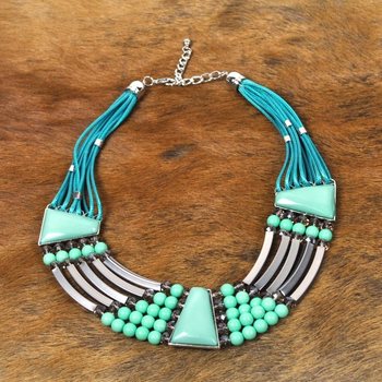 Lyxigt Ibiza-halsband Turkos (1 st)
