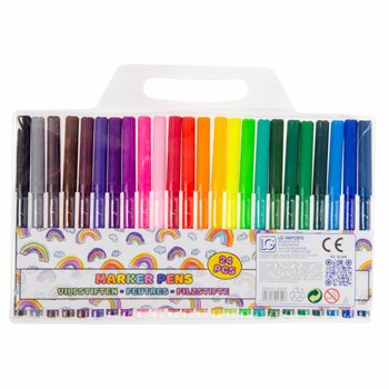 24-delat set med stora fiberpennor (12-pack)